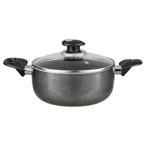 Brentwood 3 Qt. Round Aluminum Dutch Oven in Gray