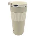 16 oz Travel Thermal Insulation Coffee Cup with Silicone Grip - White