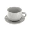 14 Oz. White Ceramic Mug With Saucer