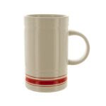 16-Ounce White Mug with Red Stripes