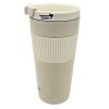 16 oz Travel Thermal Insulation Coffee Cup with Silicone Grip - White