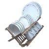 Bamboo Collapsible Folding Dish Rack Strainer