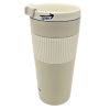 16 oz Travel Thermal Insulation Coffee Cup with Silicone Grip - White