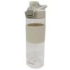 White 24 Oz Plastic Water Bottle with Safety Lock