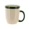 12-Ounce White Mug with Green Trim